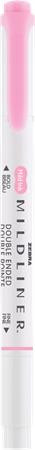 Szövegkiemelő, 1,0/3,5 mm, kétvégű, ZEBRA "Mildliner Fluorescent", rózsaszín