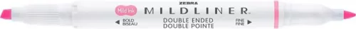 Szövegkiemelő, 1,0/3,5 mm, kétvégű, ZEBRA 'Mildliner Fluorescent', rózsaszín