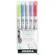 Szövegkiemelő készlet, 1,4/4,0 mm, kétvégű ZEBRA 'Mildliner Cool & Refined' 5 szín