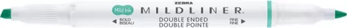 Szövegkiemelő, 1,0/3,5 mm, kétvégű, ZEBRA 'Mildliner Fluorescent', türkiz