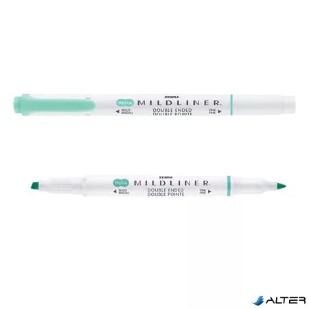 Szövegkiemelő, 1,0/3,5 mm, kétvégű, ZEBRA 'Mildliner Fluorescent', türkiz