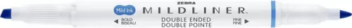 Szövegkiemelő, 1,0/3,5 mm, kétvégű ZEBRA 'Mildliner Cool & Refined' kék