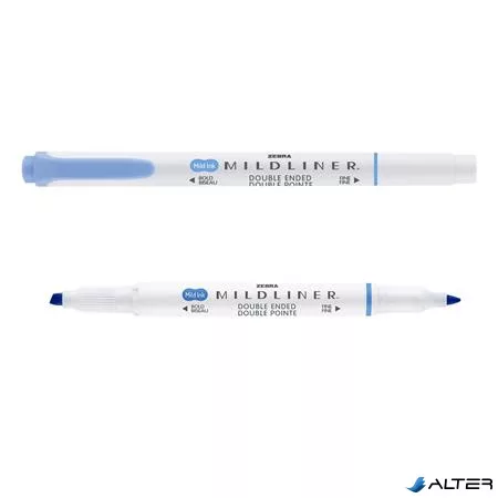 Szövegkiemelő, 1,0/3,5 mm, kétvégű ZEBRA 'Mildliner Cool & Refined' kék