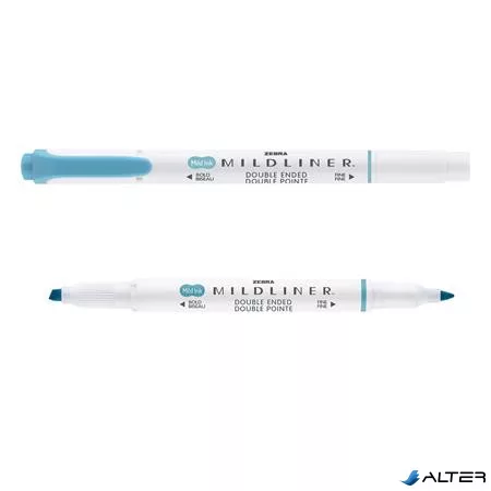 Szövegkiemelő, 1,0/3,5 mm, kétvégű, ZEBRA "Mildliner Warm", füstkék