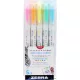 Ecsetirón készlet, kétvégű ZEBRA "Mildliner Fluorescent", 5 szín