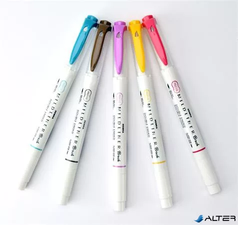 Ecsetirón készlet, kétvégű ZEBRA "Mildliner Warm", 5 szín