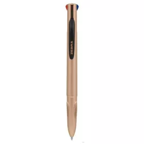   Golyóstoll, 0,37 mm, nyomógombos, négyszínű, ZEBRA "Smooth", rose gold