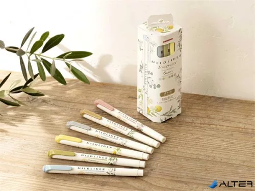 Szövegkiemelő készlet, 1,4/4 mm, kétvégű, ZEBRA "Mildliner Scented Fragrance", 6 különböző szín