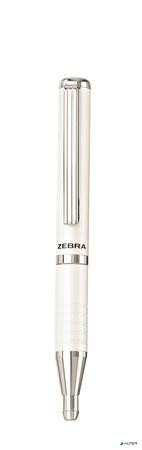 Golyóstoll, 0,24 mm, teleszkópos, metálfehér tolltest, ZEBRA 'SL-F1', kék