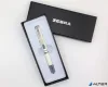 Golyóstoll, 0,24 mm, teleszkópos, metálfehér tolltest, ZEBRA "SL-F1", kék