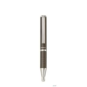   Golyóstoll, 0,24 mm, teleszkópos, metálszürke tolltest, ZEBRA "SL-F1", kék