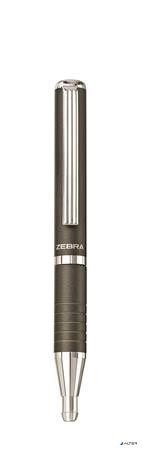 Golyóstoll, 0,24 mm, teleszkópos, metálszürke tolltest, ZEBRA "SL-F1", kék