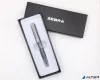 Golyóstoll, 0,24 mm, teleszkópos, metálszürke tolltest, ZEBRA "SL-F1", kék