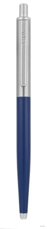 Golyóstoll, 0,24 mm, nyomógombos, ezüst színű klip, kék tolltest, ZEBRA '901', kék
