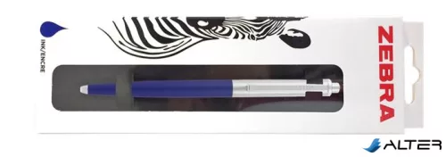 Golyóstoll, 0,24 mm, nyomógombos, ezüst színű klip, kék tolltest, ZEBRA "901", kék