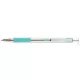 Golyóstoll, 0,24 mm, nyomógombos, rozsdamentes acél, pasztellzöld tolltest, ZEBRA "F-301", kék