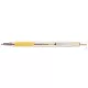 Golyóstoll, 0,24 mm, nyomógombos, rozsdamentes acél, pasztellsárga tolltest, ZEBRA "F-301", kék