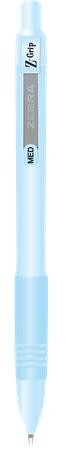 Golyóstoll, 0,27 mm, nyomógombos, kék tolltest, ZEBRA 'Z-Grip Pastel', kék
