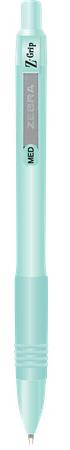 Golyóstoll, 0,27 mm, nyomógombos, zöld tolltest, ZEBRA 'Z-Grip Pastel', kék
