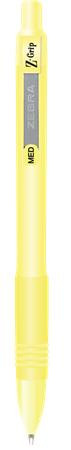 Golyóstoll, 0,27 mm, nyomógombos, sárga tolltest, ZEBRA 'Z-Grip Pastel', kék