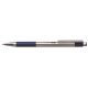 Golyóstoll, 0,24 mm, nyomógombos, rozsdamentes acél, kék tolltest, ZEBRA 'F-301', kék