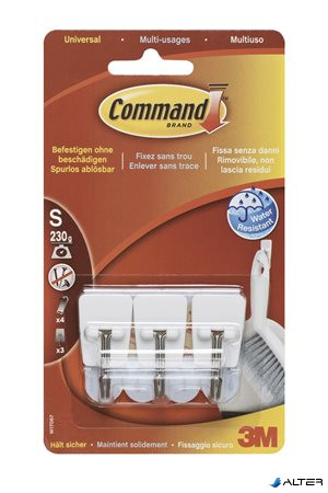 Mini műanyag akasztó fém kampóval, 3M SCOTCH "Command"