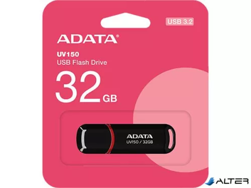 Pendrive, 32GB, USB 3.2 Gen1, ADATA "UV150", fekete