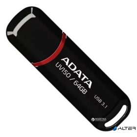   Pendrive, 64GB, USB 3.2 Gen1, ADATA "UV150", fekete
