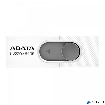Pendrive, 64GB, USB 2.0, ADATA "UV220", fehér