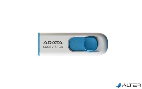 Pendrive, 64GB, USB 2.0, ADATA "C008", fehér