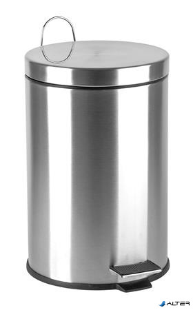 Pedálos szemetes, rozsdamentes acél, kivehető műanyag vödörrel, 12 liter