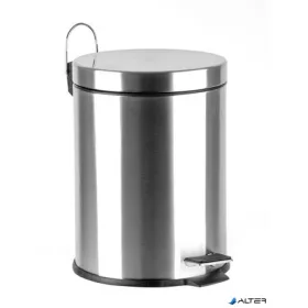   Pedálos szemetes, rozsdamentes acél, kivehető műanyag vödörrel, 10 liter