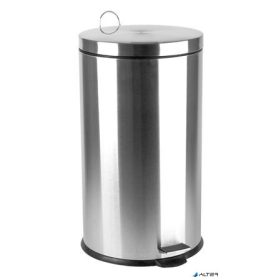   Pedálos szemetes, rozsdamentes acél, kivehető műanyag vödörrel, 30 liter