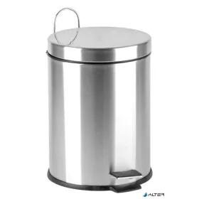   Pedálos szemetes, rozsdamentes acél, kivehető műanyag vödörrel, 5 liter