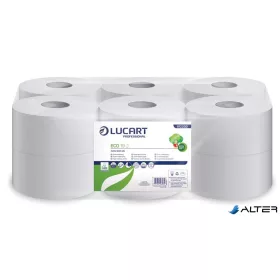   Toalettpapír, 2 rétegű, 120 m, 19 cm átmérő, LUCART, "Eco", fehér