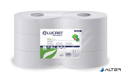 Toalettpapír, 2 rétegű, 165 m, 23 cm átmérő, LUCART, "Eco", fehér