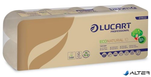 Toalettpapír, 2 rétegű, 10 tekercs, kistekercses, 19,8 m, LUCART, 'EcoNatural10'