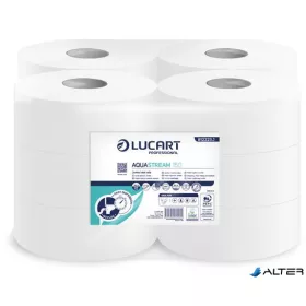   Toalettpapír, 2 rétegű, nagytekercses, 150 m, 19 cm átmérő, LUCART "Aquastream 150", fehér