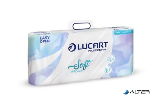 Toalettpapír, 2 rétegű, kistekercses, 10 tekercs, LUCART "Soft", fehér