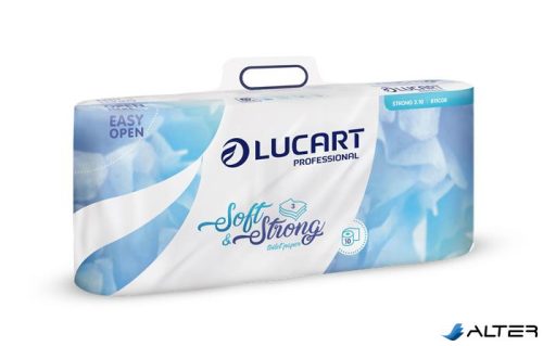 Toalettpapír, 3 rétegű, kistekercses, 10 tekercs, LUCART 'Soft and Strong', fehér