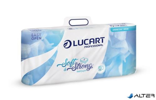 Toalettpapír, 3 rétegű, kistekercses, 10 tekercs, LUCART "Soft and Strong", fehér