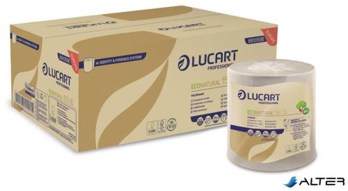 Kéztörlő, tekercses, 2 rétegű, Identity Autocut adagolóhoz, LUCART "EcoNatural 155 ID", havanna barna