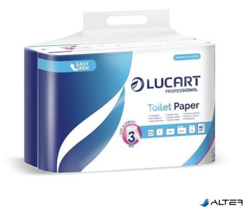 Toalettpapír, 3 rétegű, kistekercses, 24 tekercs, LUCART "Cash and Carry Strong 3.24", fehér