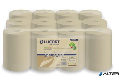 Kéztörlő, tekercses, 2 rétegű, LUCART "EcoNatural 14 CF", havanna barna