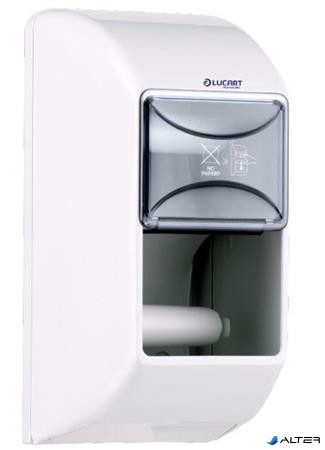 Toalettpapír adagoló, kistekercsekhez, dupla, 14,5×14,5×30 cm, LUCART 'Twin'