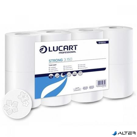 Toalettpapír, 3 rétegű, kistekercses, 8 tekercses, LUCART 'Strong 3.150', fehér