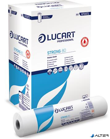 Vizsgálóasztal terítő, 2 rétegű, 59 cm x 80 m, 1 tekercs, LUCART "Strong 80", hófehér
