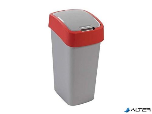 Billenős szelektív hulladékgyűjtő, műanyag, 45 l, CURVER, piros/szürke