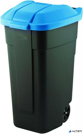 Görgős szemetes, műanyag, 110l, CURVER, kék/fekete