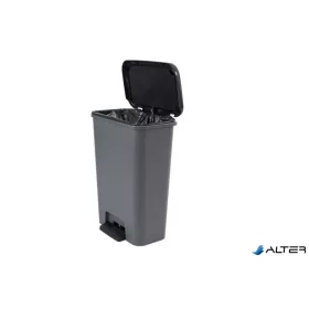   Pedálos szemetes, téglalap alakú, 50 l, CURVER "Compatta", sötétszürke